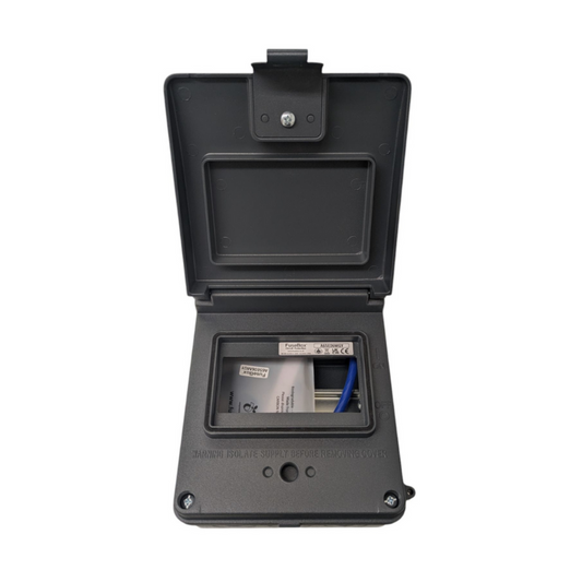 Black electronic device with a screen on a white background