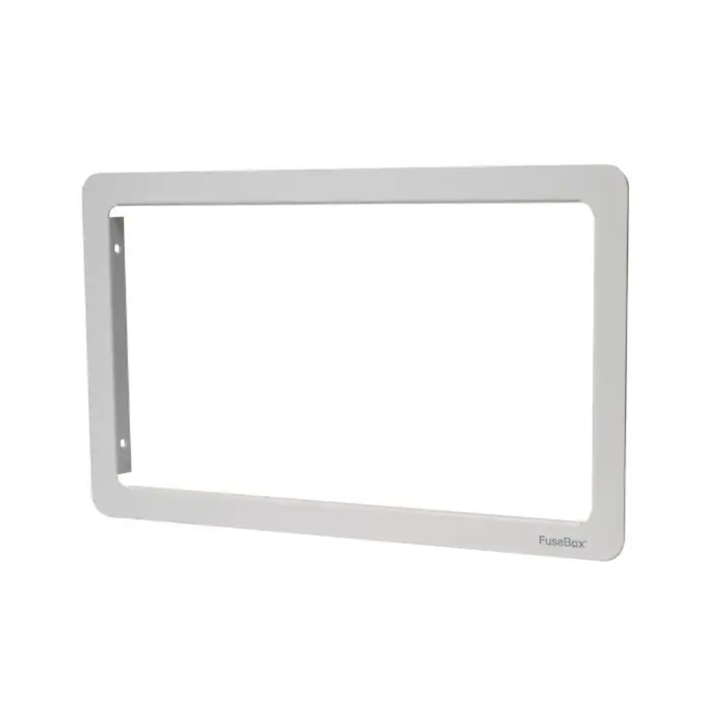 White rectangular frame on a white background