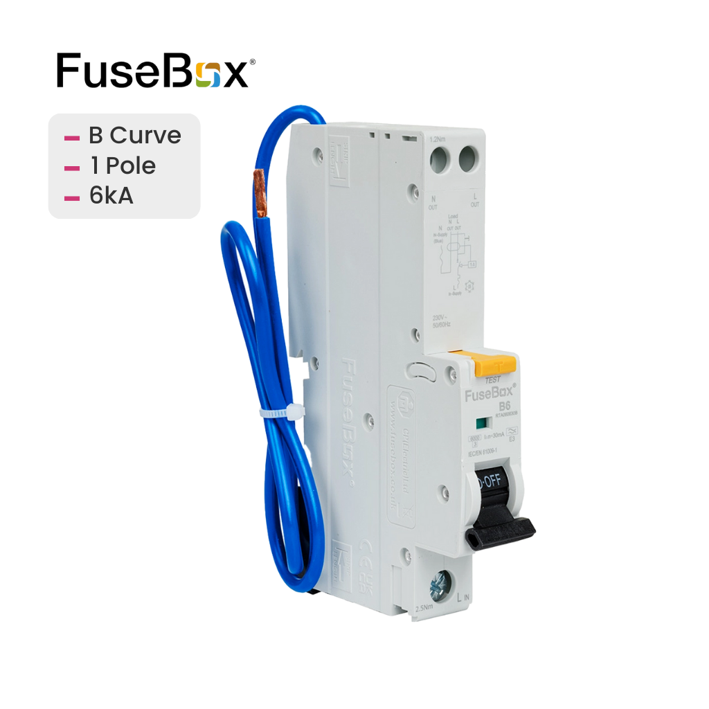 1P B Curve 30mA 6Ka Type A RCBO - RTA060630B | Fusebox Store