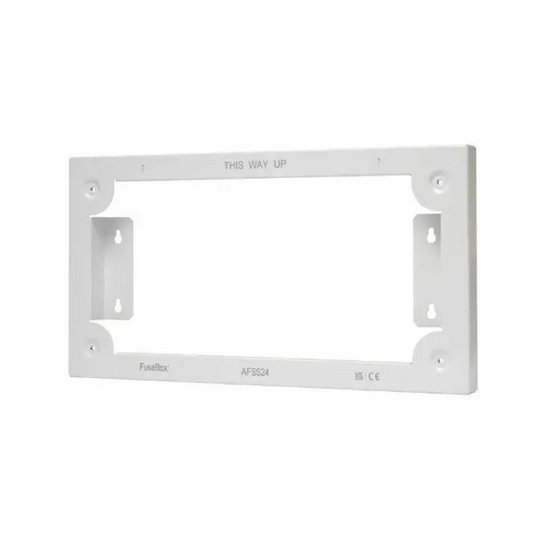 White wall mounting bracket with 'This Way Up' text on a white background