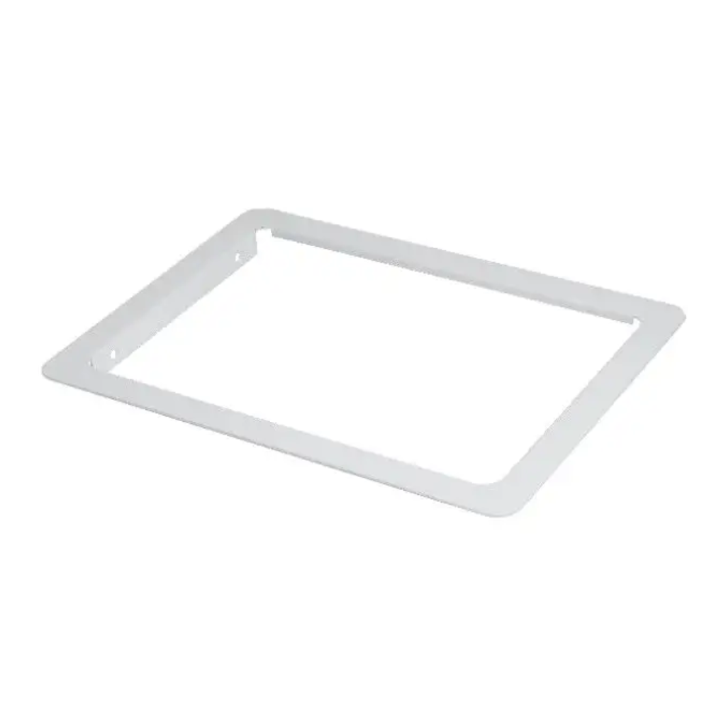 White rectangular plastic frame on a white background