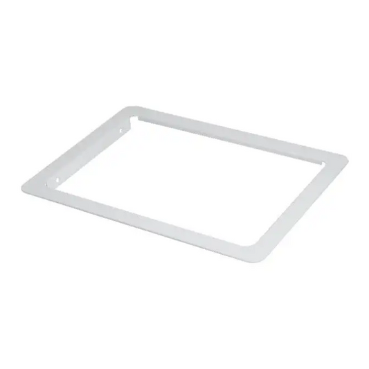 White rectangular plastic frame on a white background