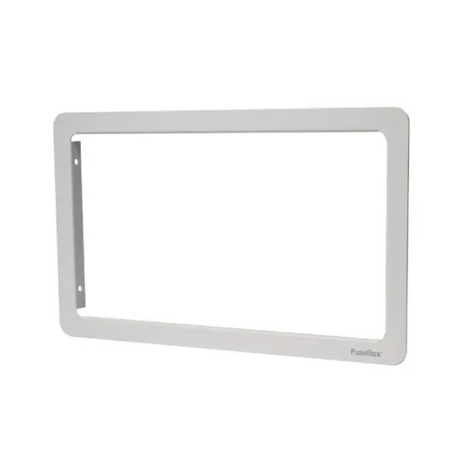 White rectangular frame on a white background